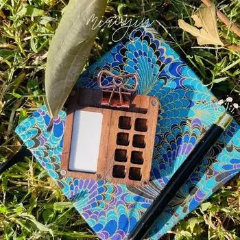 Black Walnut Wooden Paint Empty Box 8 Grid 0.5ml Watercolor Paint Palette School Art Supplies style 2