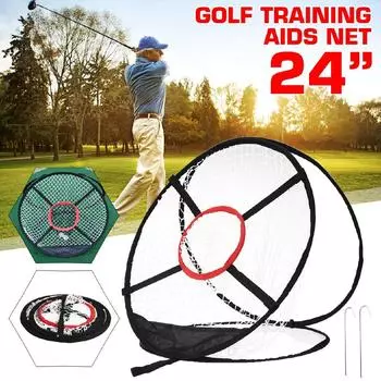 Black + White 24 Golf Chipping Practice Net Pitching Practice Net Practice Collapsible Target Net Golf Training Aids Tool
