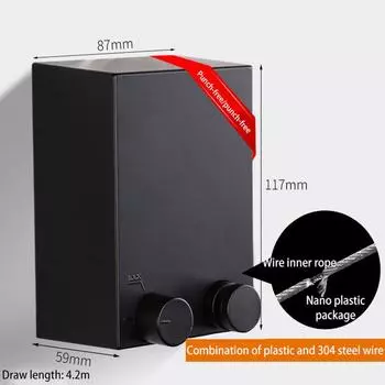 Black/White Nail-free Wall Mounted Clothes Drying Rack Retractable Indoor Balcony Clothesline Drying Hanger Invisible Clotheslin чёрный