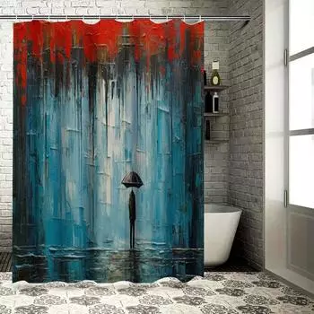 Black White Round Design Bath Shower Curtain Waterproof Decorative Home Decoration Printing Bathroom Rug 3D Curtains for Kids Ro 90x180cm