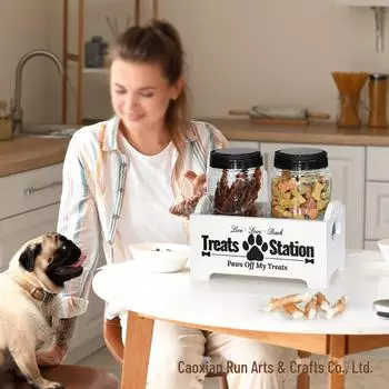 Black & White Sealed Wooden Dog Food and Toy Storage Box two can storage box чёрный