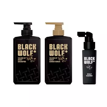BLACK WOLF черный Содержит гематин восстанавливающий шампунь Black Wolf Volume Up Scalp Кондиционер Эссенция для кожи головы Включая ограниченный выпуск 3 шт. Ассорти чёрный