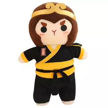 Black Wukong Doll Plush Toy Journey To The West Mythical Monkey King Doll Children Throw Pillow Holiday Gift 25cm100g