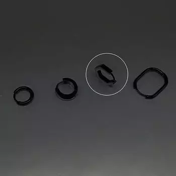 Black Zircon Stud Earrings ~ Black Flash Stud Earrings Titanium Steel Low Sensitivity Classy Dark Style Ear Bone Stud Black Zircon Black lacquer black multilateral ring 1 pair