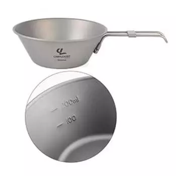 BLACKICE Shell Cup Titanium Camping 300 мл Шкала на внутренней стороне Складная ручка Обработка открытым пламенем Ультралегкий 50 г Удобно переносить Сумка для хранения серый