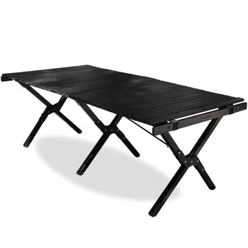 BlackishGear Outdoor Camping Wood Roll 90cm Easy Natural Wooden Low Load Capacity Storage Bag Included Table, Table, Table, 120cm, Foldable, Compact,