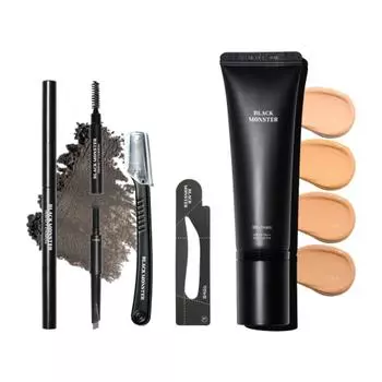 Blackmonster First Impression 2 Piece Set Eyebrow+bb Cream SAND BEIGE (size 23)/natural black