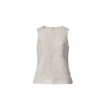 Blacknini Cloud Set Lyocell Tencel Linen Texture Cool Sleeveless round Neck Vest/Pants Lyocell linen vest((In Stock)) XS