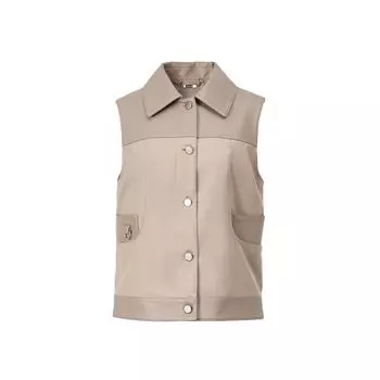 Blacknini Fourth Anniversary/Triple Patchwork! Turkish Sheepskin Vest Light Coating Process Turn-down Collar Coat