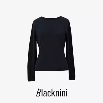 Blacknini Инь ВАФ/ Облачная Мягкая База Кашемир Ангора! Островная тонкая машинная бесшовная флисовая вязка Black (90% wool 10% cashmere) L