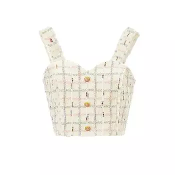 Blacknini Инь WAF/ СКАЗКИ БРАТЬЕВ ГРИММ Европейский Люксовый Твид Linton Верхняя одежда/Слинг/Юбка Beige-Vest((In Stock)) XS