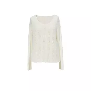 Blacknini Light Breathing Luxury Grade Ingot Needle Tencel Triacetate Cut Out Texture Knitting Tops/Pants Cut Out Knitting blouse S