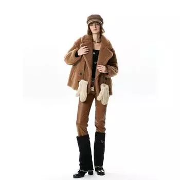 Blacknini/Maxm * Ра Италия Импорт Оригинальная Ткань Пальто Тедди Альпака Короткое/Длинное Short L