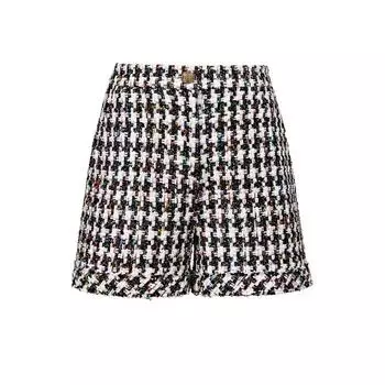 Blacknini Prague Italian Lanificio Plaid Lapel Tweed Classic Style Vest Coat Shorts Shorts (Label: Lanificio) M