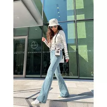 Blacknini/ Private Service Development/Bi Entry Turkey Import Stretchy Slim-Fit Speaker Denim Light blue S