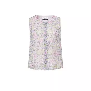 Blacknini Seven Li Xiang Italy Import 1oo Mulberry Silk Print New Chinese round Neck Vest/Skirt Print vest (100 Mulberry Silk) S