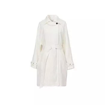 Blacknini Yin Huafu Art Student Shoelace Trench Coat Outwear Luxury Grade Ruan Twill Ramie Vertical Cut Profile Linen Windbreaker Outwear XS