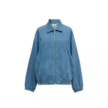 Blacknini Yin Huafu Bann Girl Denim Outwear Miu Italian Import Berto Zipper Blue L