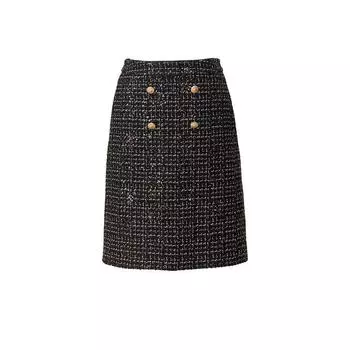Blacknini Yin Huafu/Byzantine Spanish Gratacos Luxury Brand Tweed Waist Trimming Coat/Skirt Skirt (Label: Gratacos)(In stock) M