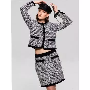 Blacknini Yin Huafu/Conseini Yak Velvet Jacquard Knitting Cardigan/Skirt Skirt M