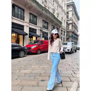 Blacknini Yin Huafu/ Four Seasons Wearable Private Wear Development Wide Leg Straight Baggy jeans Blue XL