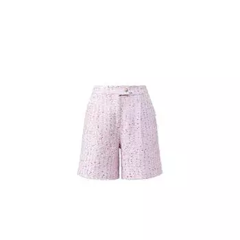 Blacknini Yin Huafu Heart Set European Linton Luxury Brand round Neck Pink Tweed Classic Style Vest/Shorts Pants (Label: Linton)(In stock) XL