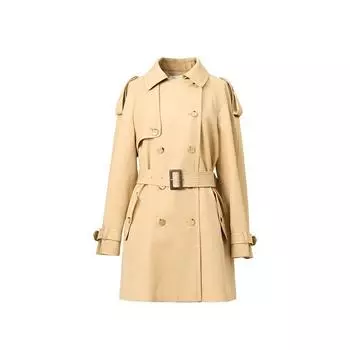 Blacknini Yin Huafu Old Cel * Ne Same Source 19.5 Micron Wool Worsted Trench Coat Outwear/Skirt Windbreaker (100% sheep s wool) XL