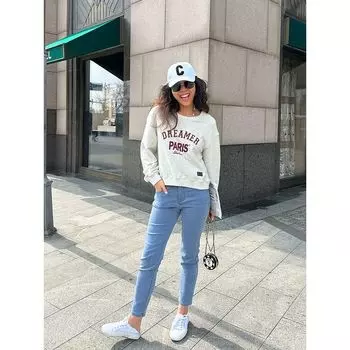 Blacknini Yin Huafu/Private Service Development Classic Ankle-Length Slim-Fit Smoke Tube Skinny Jeans Denim Blue((Partially In Stock)) M(Waffer size)