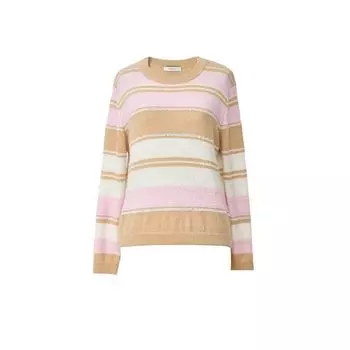 Blacknini Yin Huafu/ Small Cone Yak Velvet Alpaca Fur Three-Color Inlaid Flower Sequin Stripes Knitwear Stripes Knitwear M