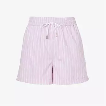 Blacknini Yin Huafu Spring Symphony Cool Stripe Shirts Shorts Set Pink white stripes (shorts)(In stock) L