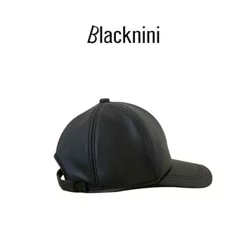 Blacknini Yin Huafu/Universal All-Match Classic Lambskin Baseball Cap Black((In Stock)) F (free size)