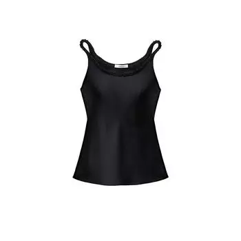Blacknini Yin WAF/ Black Vinegar Sets Acetate U-Collar Vest/Skirt Heavy Weight Double-Sided Satin Diagonal Cut Sequin Black Sling XS
