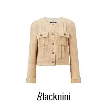Blacknini Yin WAF/ Huixing Outwear British Linton Fragrant Royal Fabric Gold Thread Tweed Outwear Gold(Linton) L