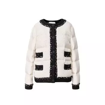 Blacknini Yin WAF/ Snow Elf 95 White Goose down Heattech High Fluffy Five-Weight Yarn Sequin down Jacket White (95 White Goose Down) L