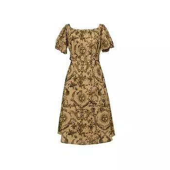 Blacknini Yin Waffle SUNFLOWER Limited Exclusive Di0r Same Source Print Shoelace Two-Way Collar Dress Dress M