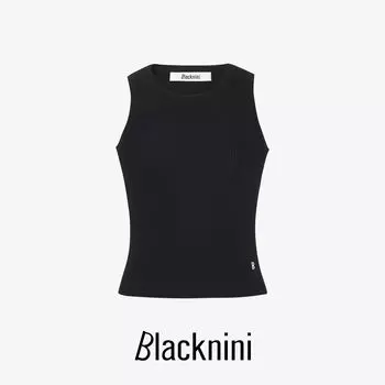 Blacknini Yinhuafu/Japan Imported High Elastic Triacetate High Density 16 Pin Deformation Resistance Vertical Stripe Three Colors Vest Black L