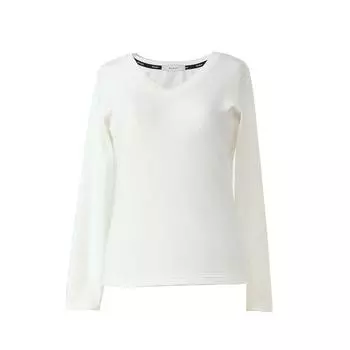 Blacknini Yinhuafu/ Little Pudding Luxury American Supima Pima Cotton 120sv-neck Bottoming T-shirt White L