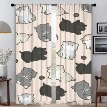 Blackout Curtains 2 Pieces Cut Cartoon Animal Home Interior Curtains for Camera Tulle for Bedroom Shades Partition Curtain Room W50xH70cmx2pcs-CL