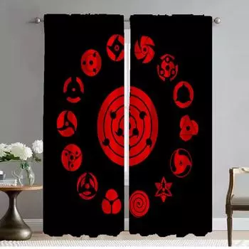 Blackout Curtains 2 Pieces NARUTOS Modern Living Room Curtains for Camera Shades Halloween Decoration Partition Window Curtain W50xH70cmx2pcs-CL