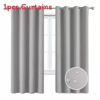 Blackout Curtains Insulated Curtain Bedroom Living Room Solid Color Curtain Gray