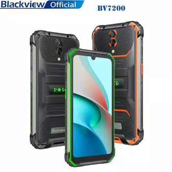 Blackview BV7200 Android 12 Защищенный смартфон 6 ГБ + 128 ГБ Helio G85 Сотовый телефон 50MP Камеры Мобильные телефоны 5180 мАч