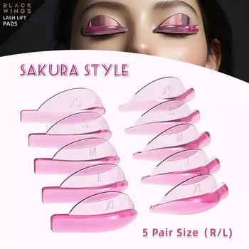 Blackwings 5 пар силиконовых подушечек для завивки ресниц, подушечки для завивки ресниц, с таблицей размеров, гипоаллергенные многоразовые аксессуары 5pairs розовый