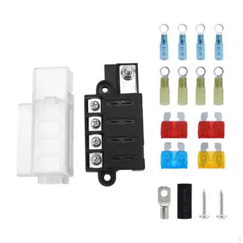 Blade Fuse Block Terminal Mount Kit 4 Circuit Replace Parts Auto Accessories Easily Install with
