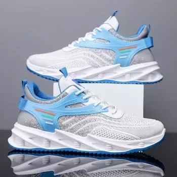 Blade men s shoes 2025 new fly-woven breathable Korean version running shoes low-top lace-up casual sports shoes 39 чёрный