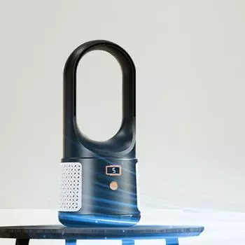 Bladeless Portable Air Cooling Fan 6-speed Adjustable USB Small Cooling Fan Rechargeable Low Noise for Home Office School чёрный