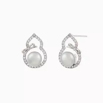 Благоприятная удача Цирконий Маленькие тыквы серьги-гвоздики женские легкие роскошные темпераментные антикварные новые китайские искусственные жемчужные серьги