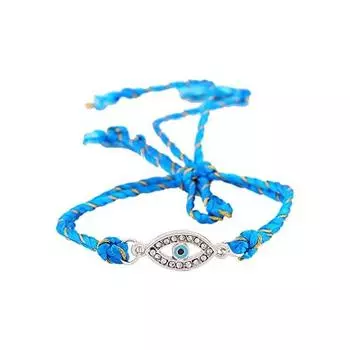 Благоприятное ракхи от сглаза Estele с родиевым покрытием, австрийскими кристаллами и изысканной шелковой нитью