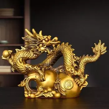 Благоприятные Привлекающие Богатство Украшения Дракона Чистая Медь Божественный Дракон Тыква Домашнее Настольное Украшение Ручной Работы