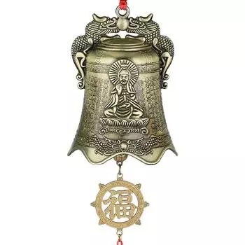 Благоприятный колокольчик Будды на удачу, колокольчик ветра, счастливый подвесной декор, автомобильные подвесные колокольчики, античный бронзовый колокольчик, автомобильный кулон