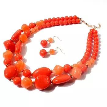 Благородное ожерелье из бисера для женщин, модное, износостойкое, идеальный подарок, женские серьги-подвески, комплект GZW